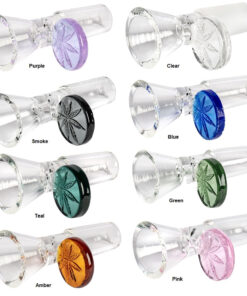 14mm Male Red Eye Glass Cone Pull-Out w/ Leaf Handle Bowl