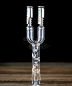 3D Double Barrel Glass VapCap Stem W/Mouthpiece